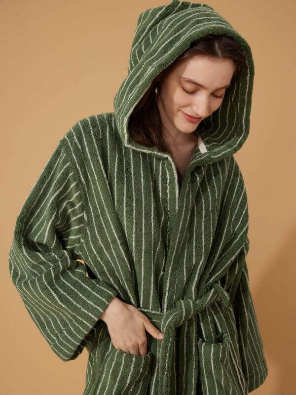 100% Cotton Velour Hooded Bathrobe  Made Exclusively for Orient Express