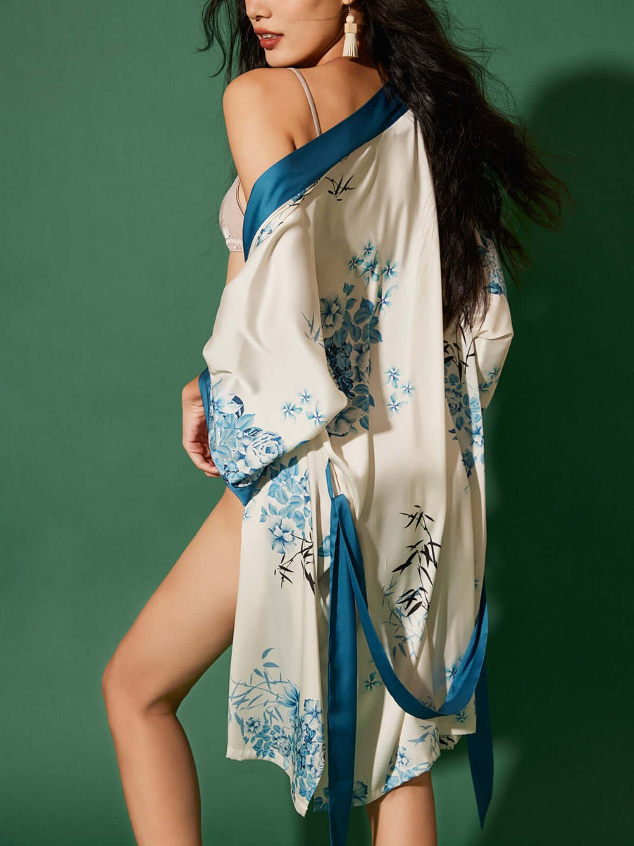 Short Kimono Robe bamboo