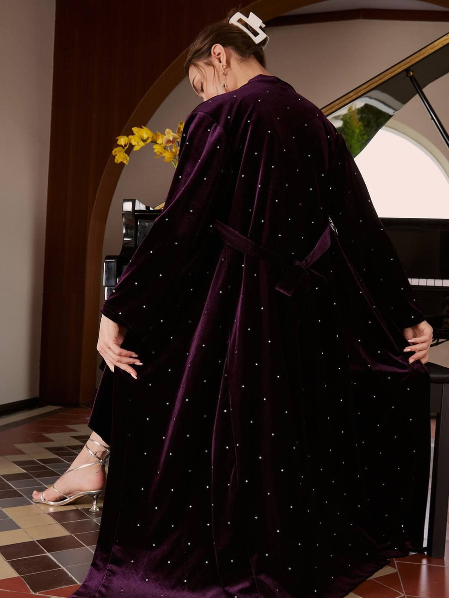 Velvet Robe & Slip Dress Set - ulivary