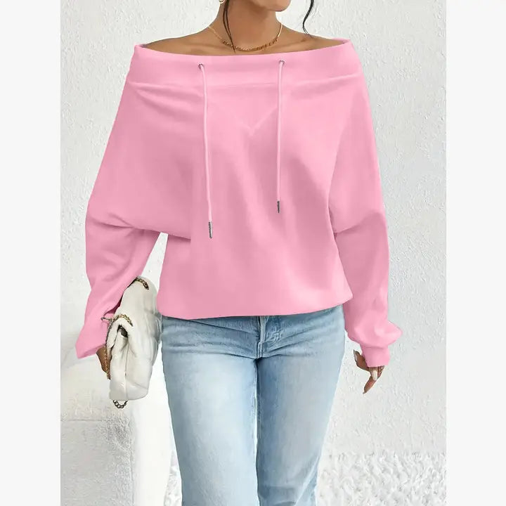 Off-Shoulder Drawstring Top
