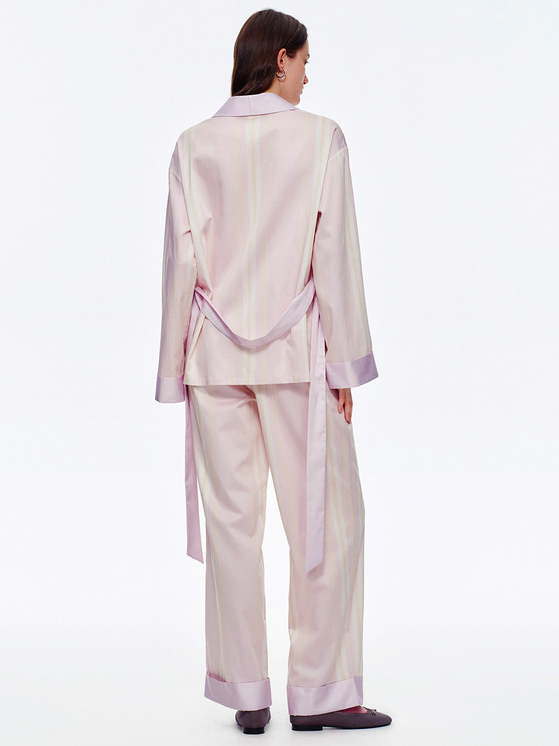 Blush Cotton Candy Stripe Long Pajama Set