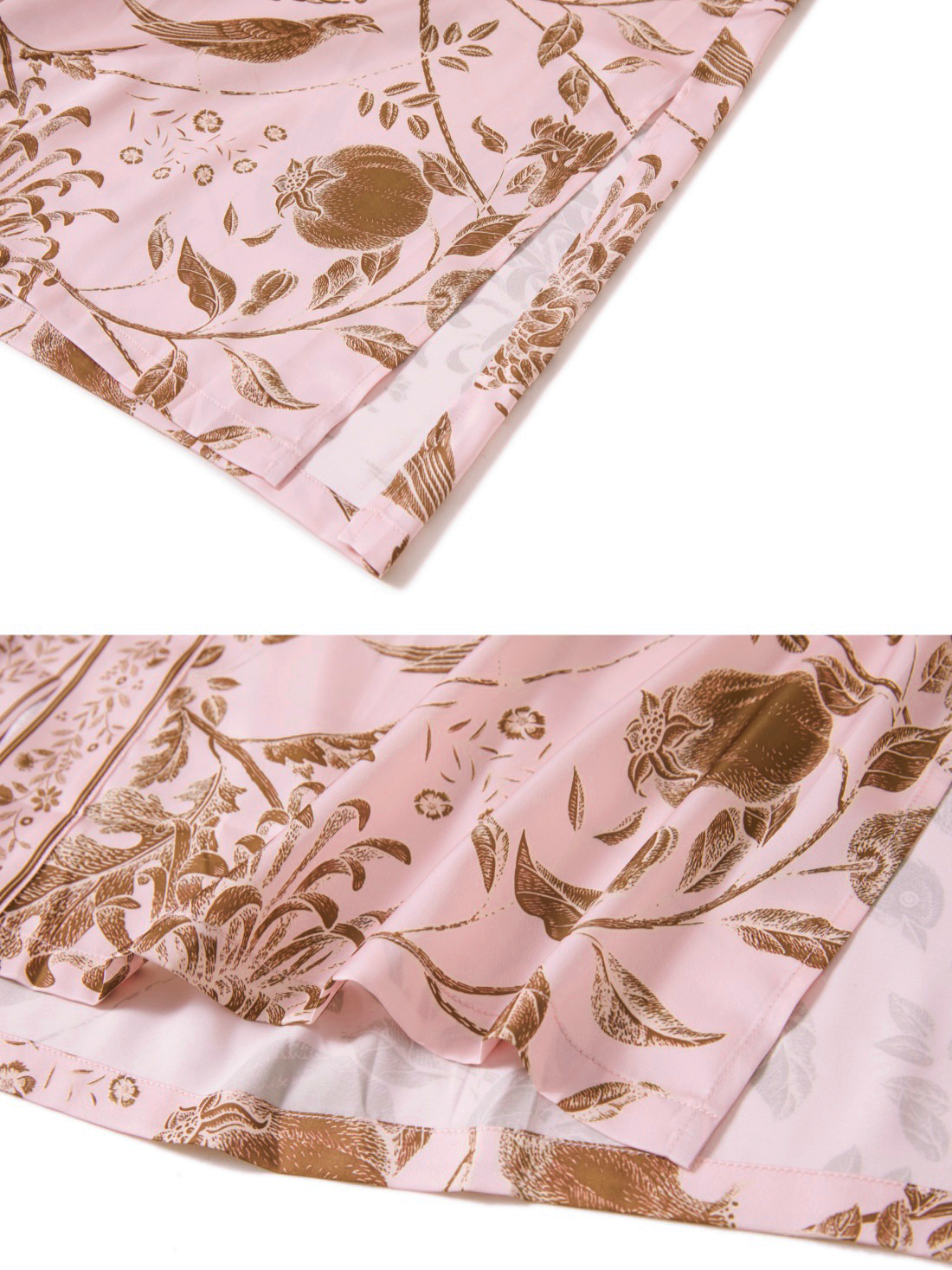 Blush Golden Leaf Kimono Robe with Pockets