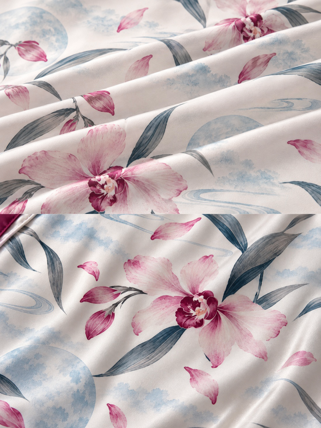 Moonlit Orchid Short Robe with Pockets