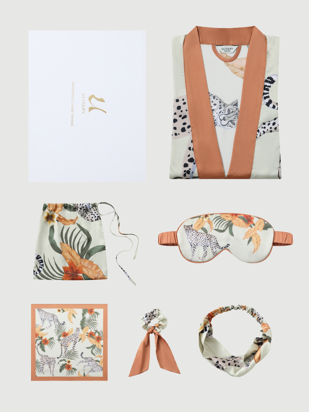 Orange Leopard Kimono Robe