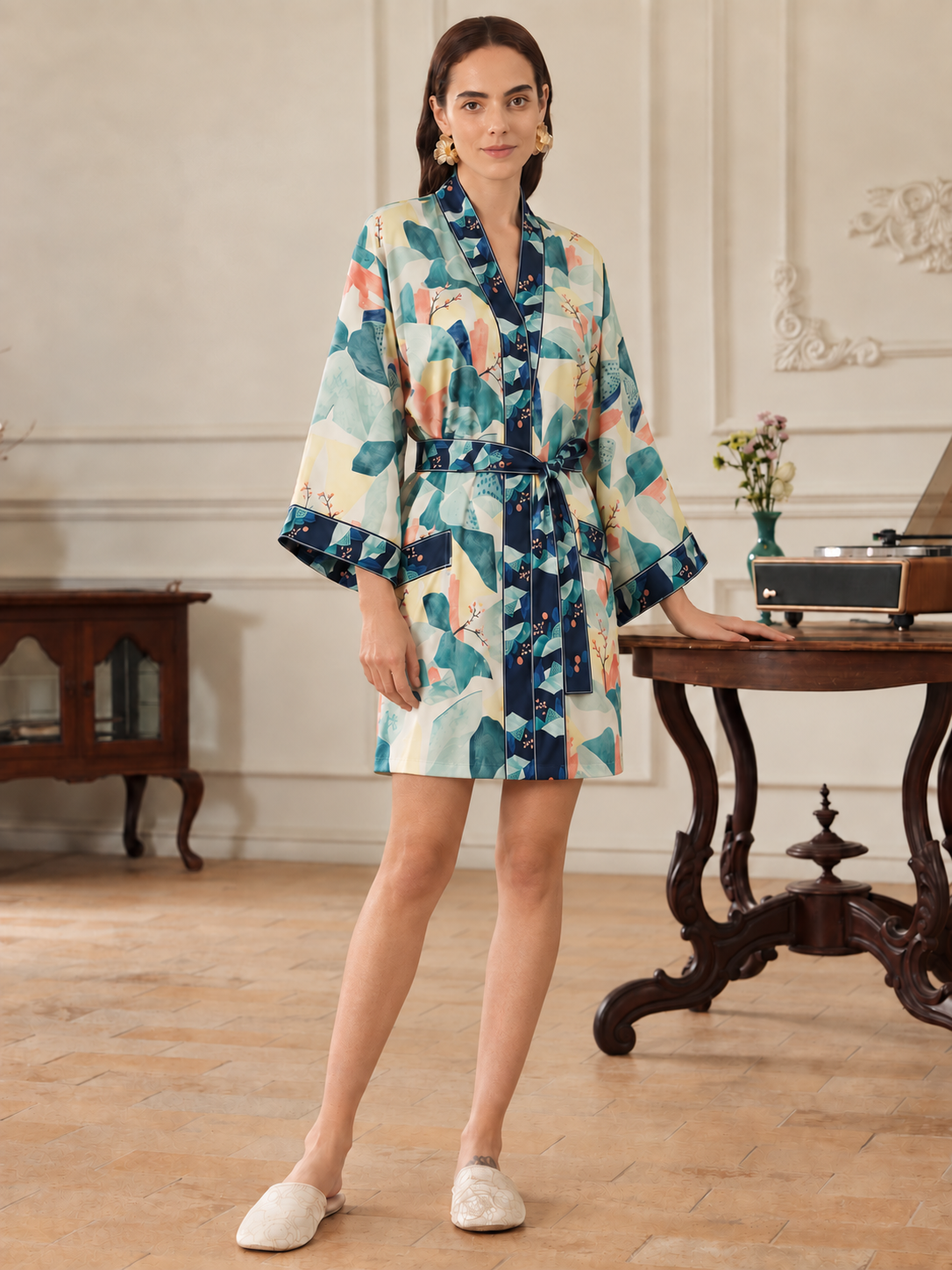 Sage Sierra Short Robe with Pockets