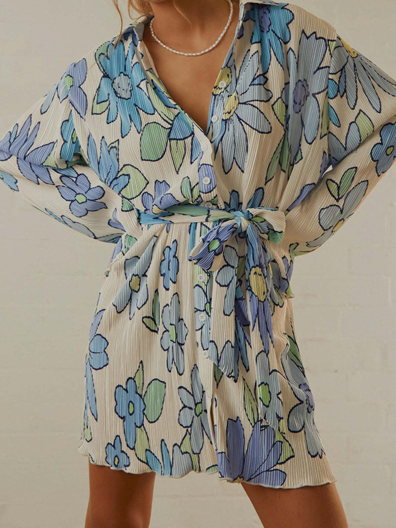 Belted Button-Up Shirt Dress