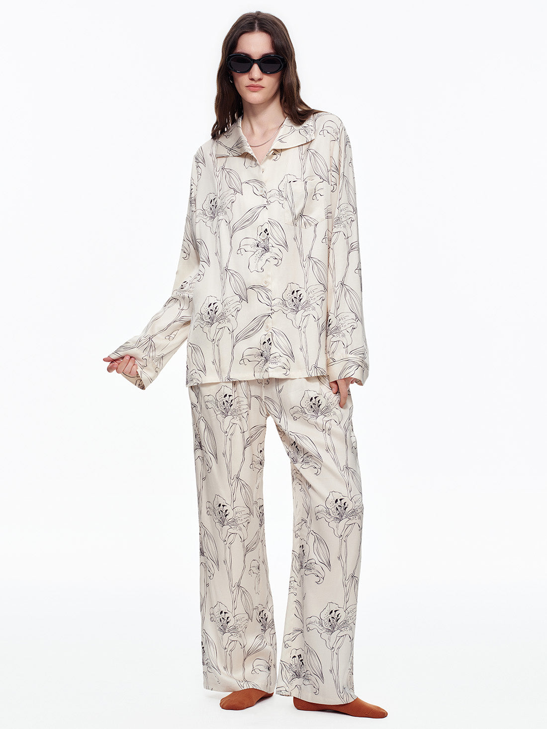 Ivory Lily Long Pajama Set