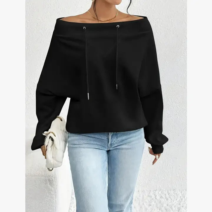Off-Shoulder Drawstring Top