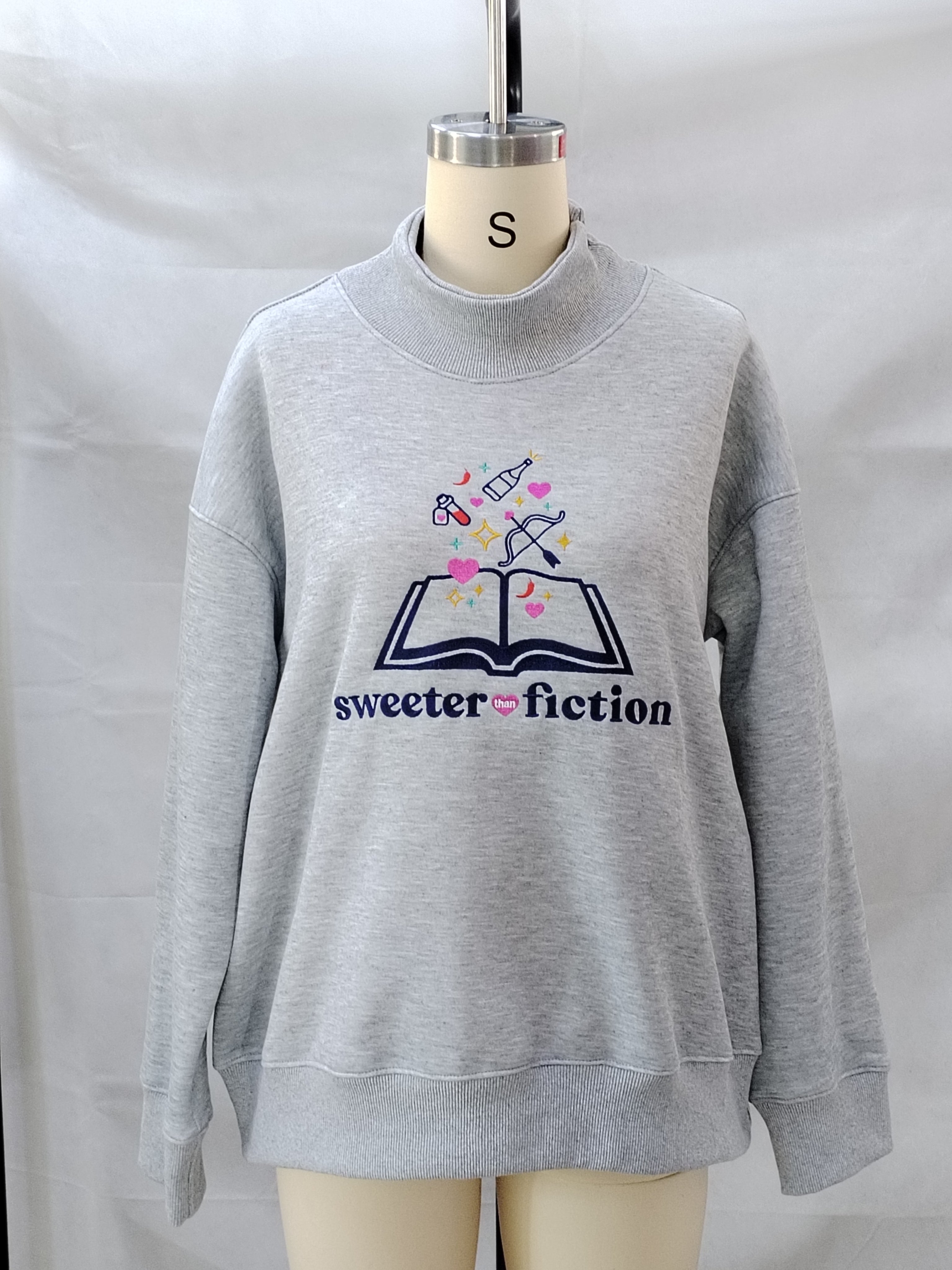 Custom Oversized Mock Neck Top Sweatshirt