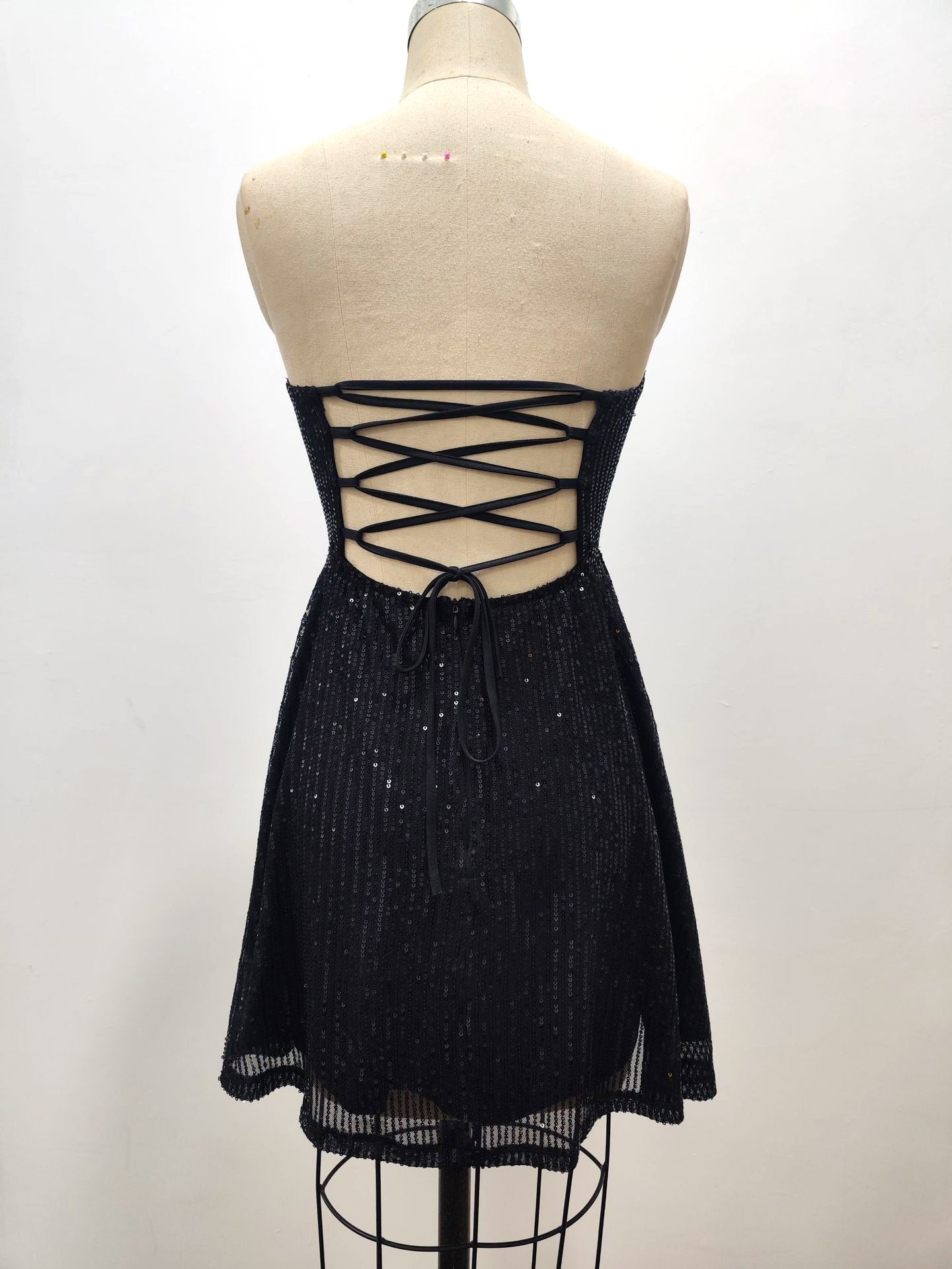 Strapless Sequin Mini Dress
