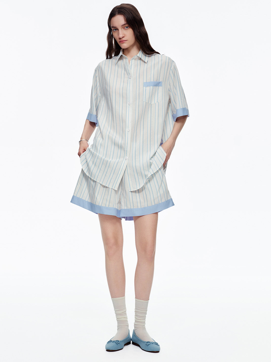 Skyline Stripe Short Pajama Set