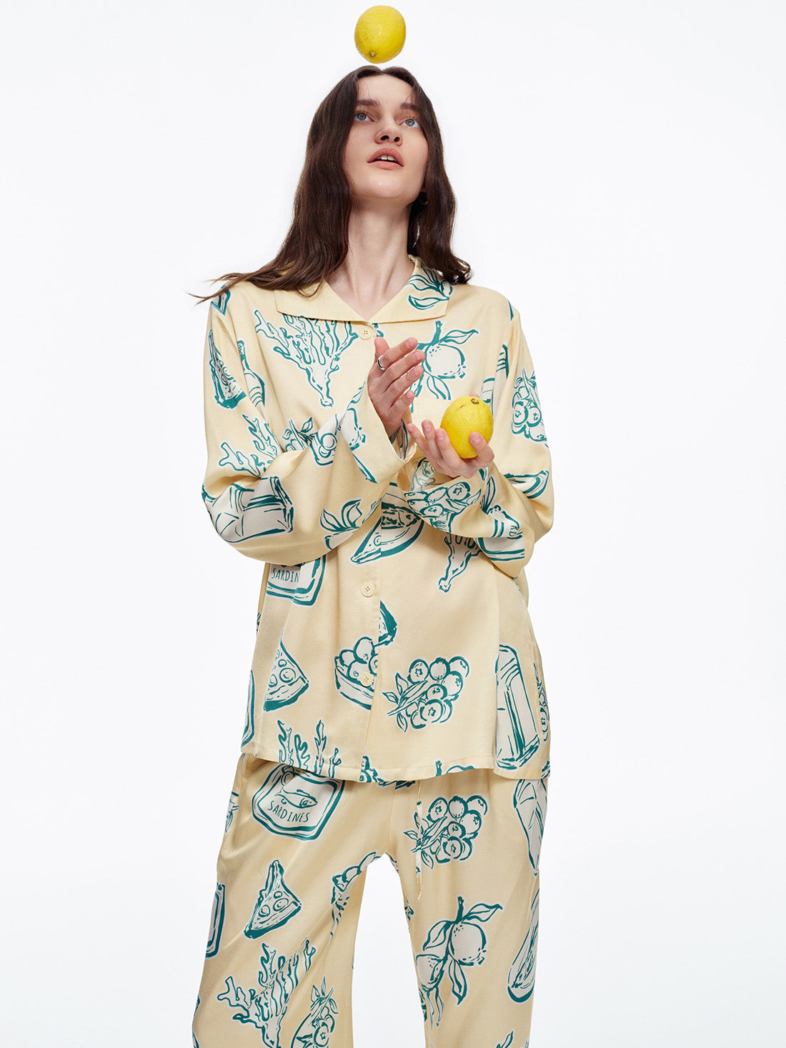Lemon Coast Long Pajama Set