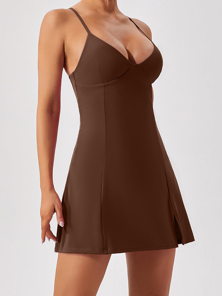 Solid Spaghetti Strap Mini Dress