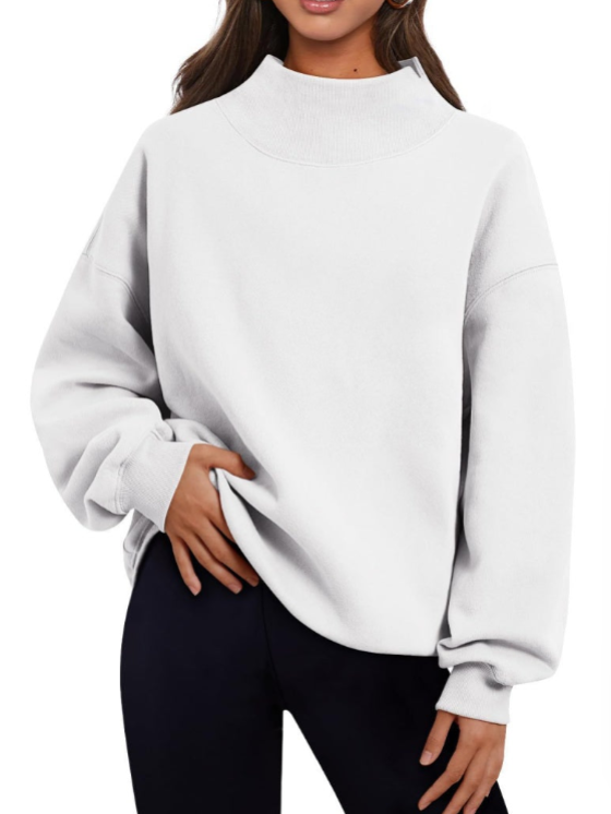 Custom Oversized Mock Neck Top Sweatshirt