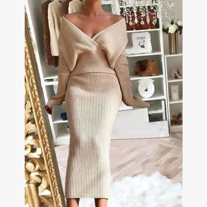 Ribbed Two-Piece Skirt Set with Cropped Top