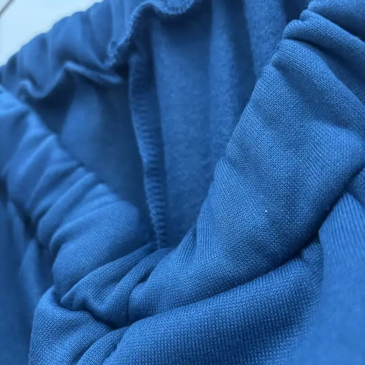 Ribbed Loungewear Set with Wide-Leg Pants