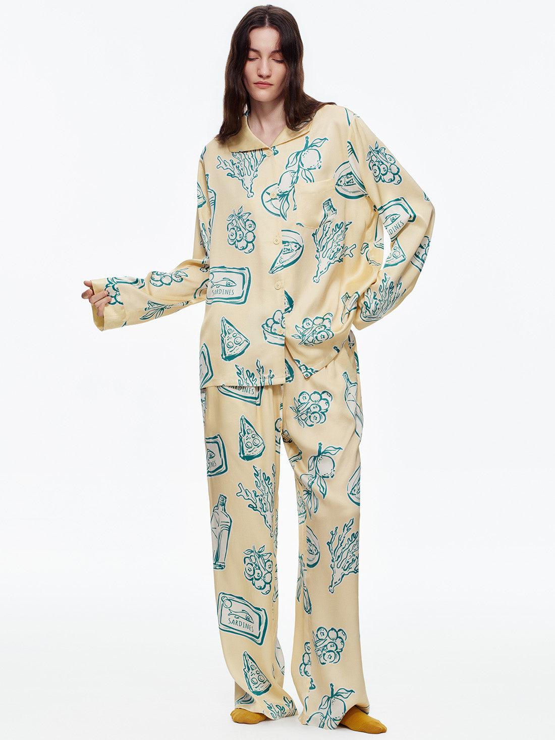 Lemon Coast Long Pajama Set