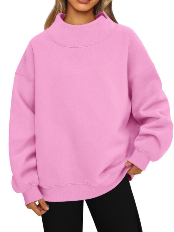 Custom Oversized Mock Neck Top Sweatshirt