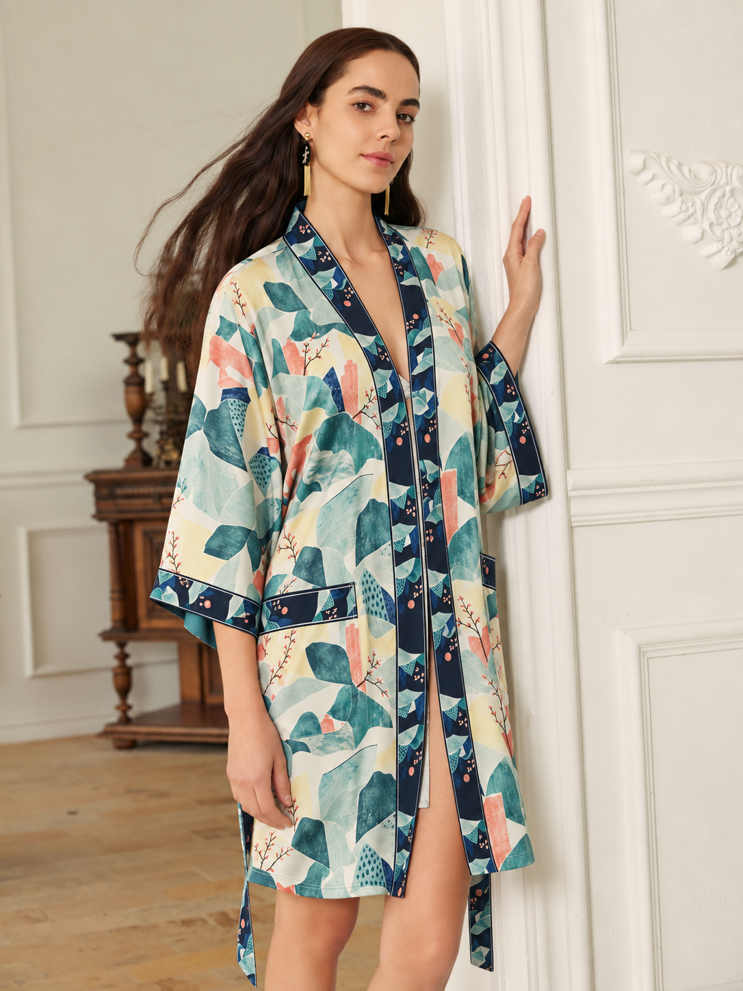 Sage Sierra Short Robe with Pockets