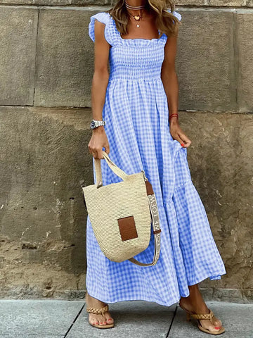 Gingham Smocked Maxi Dress