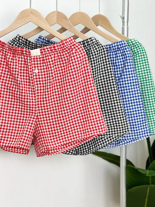 Gingham High-Rise Shorts