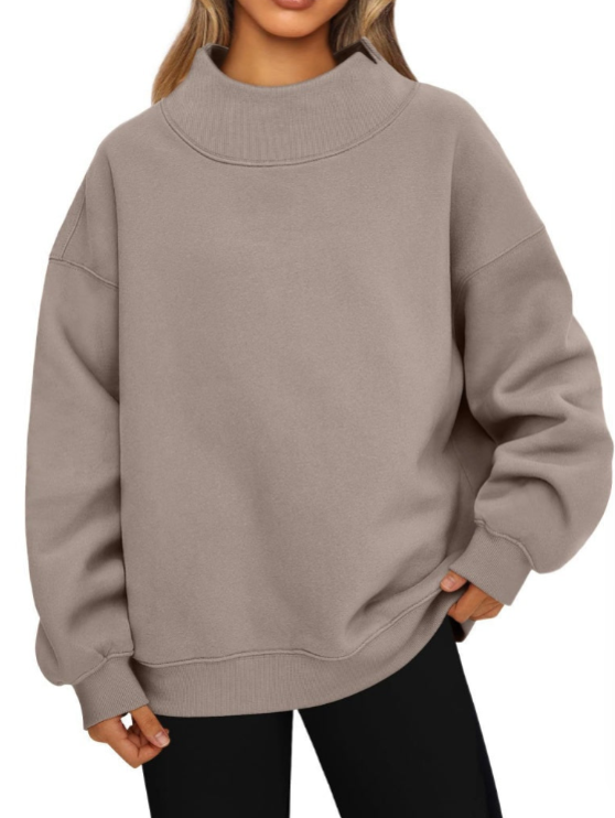 Custom Oversized Mock Neck Top Sweatshirt