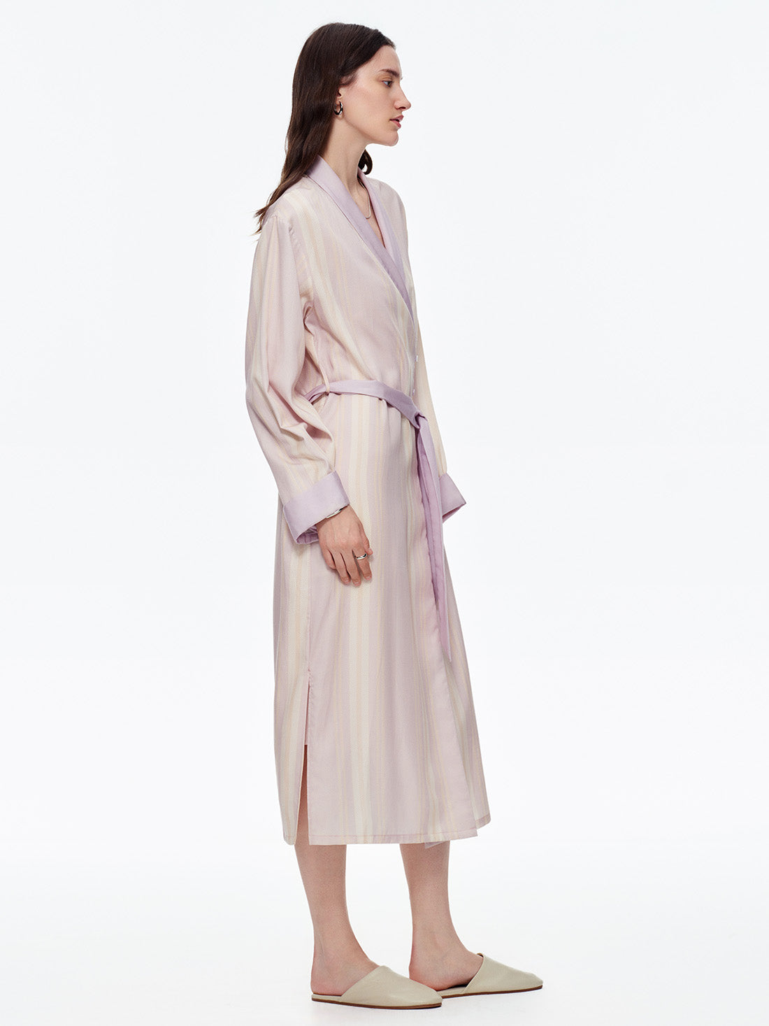 Dream Blush Stripe Robe & Dress Set