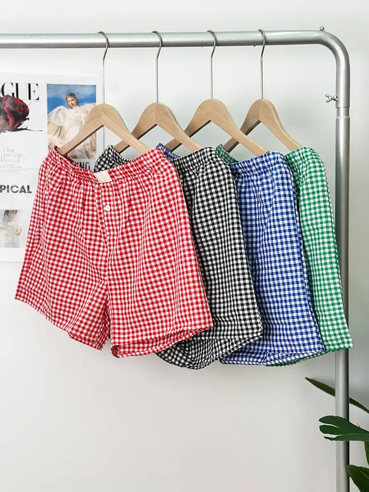 Gingham High-Rise Shorts