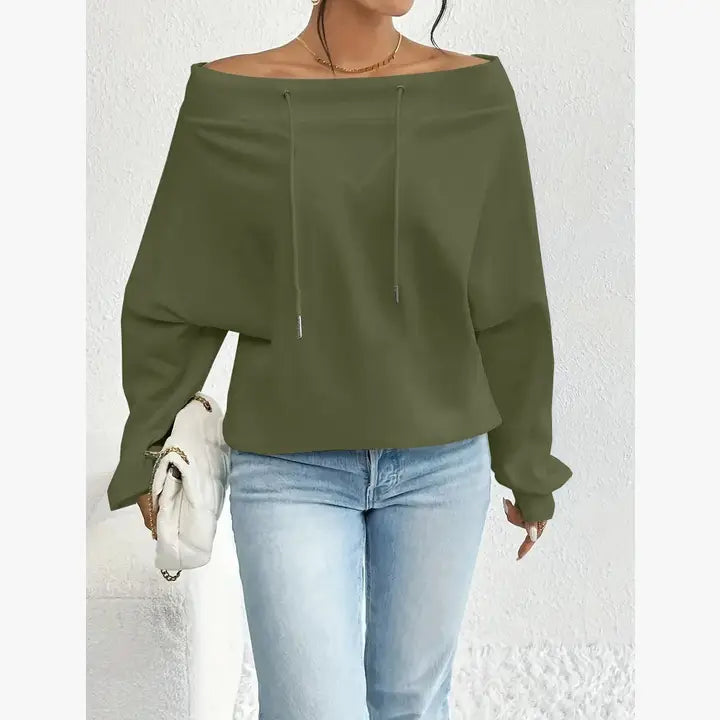Off-Shoulder Drawstring Top