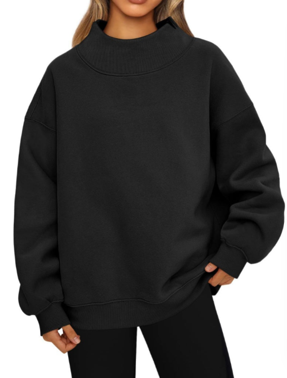 Custom Oversized Mock Neck Top Sweatshirt