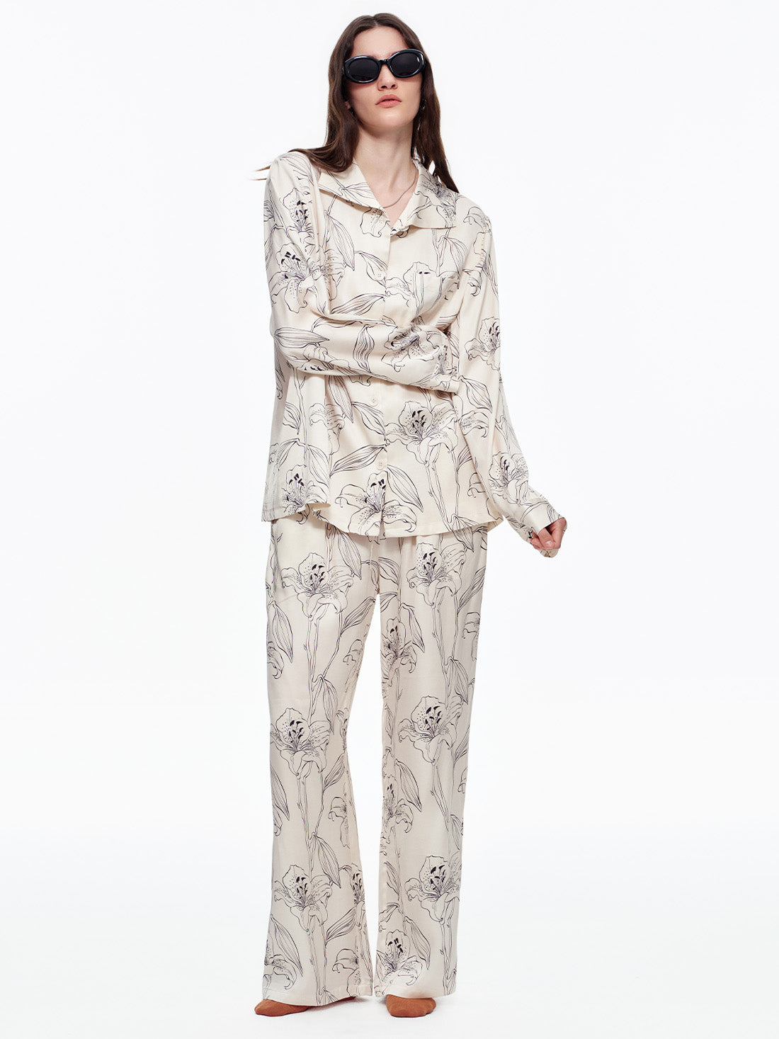 Ivory Lily Long Pajama Set