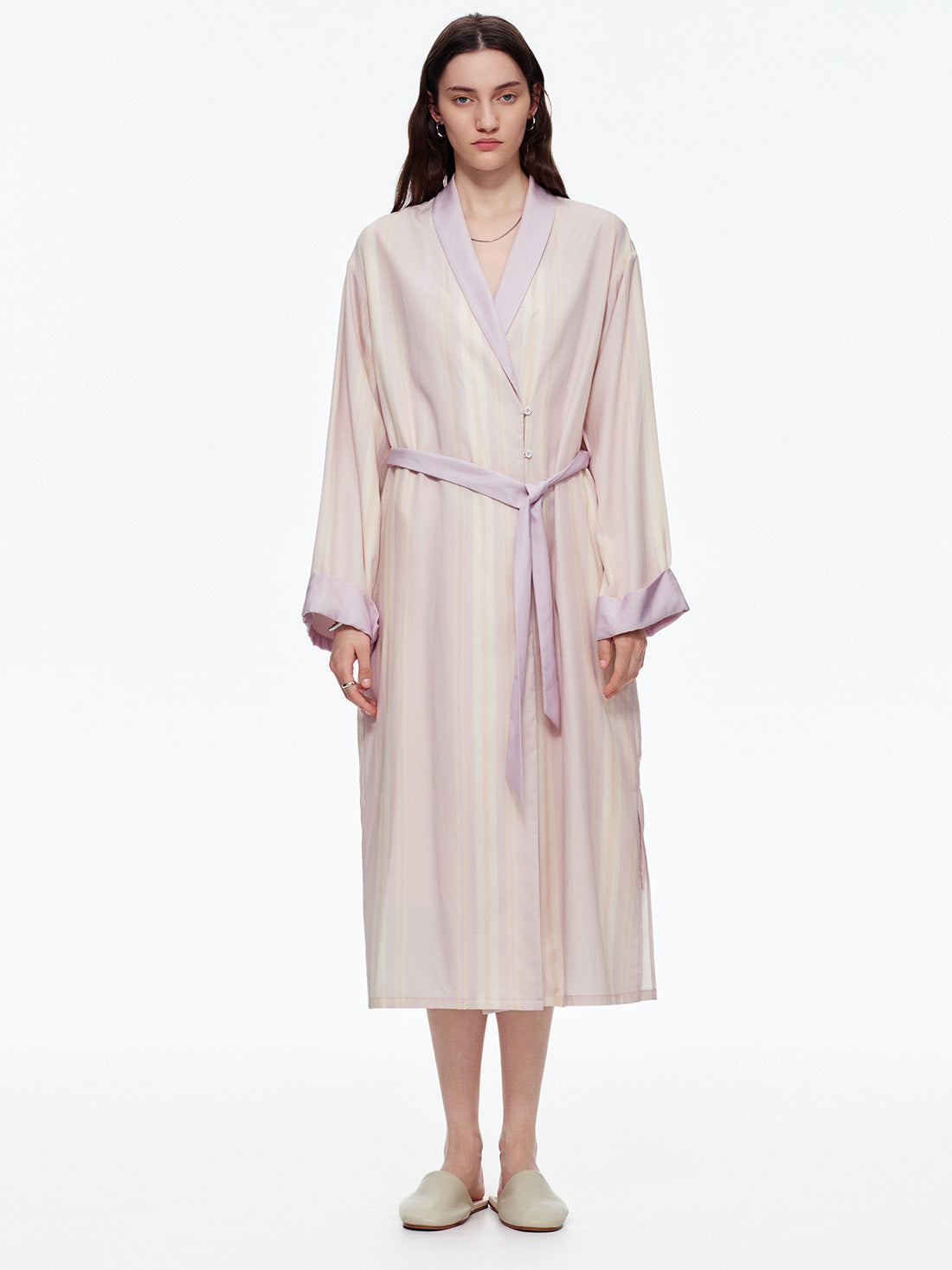 Dream Blush Stripe Robe & Dress Set