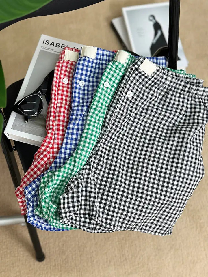 Gingham High-Rise Shorts