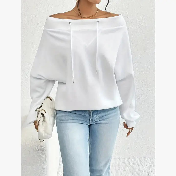 Off-Shoulder Drawstring Top