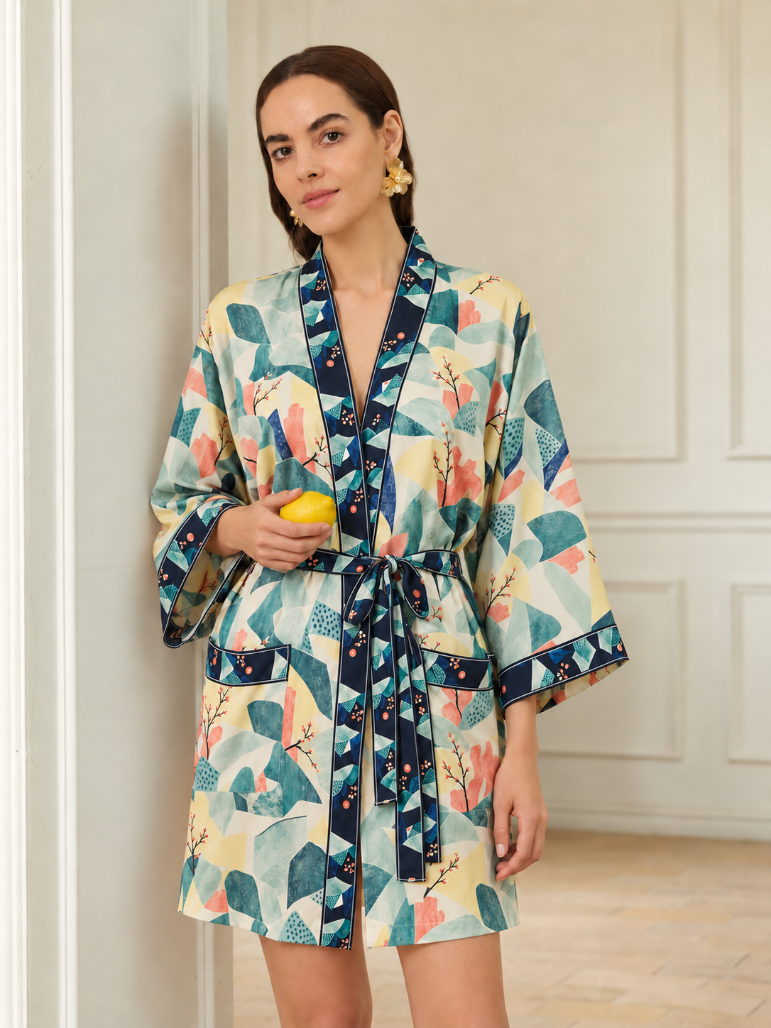 Sage Sierra Short Robe with Pockets