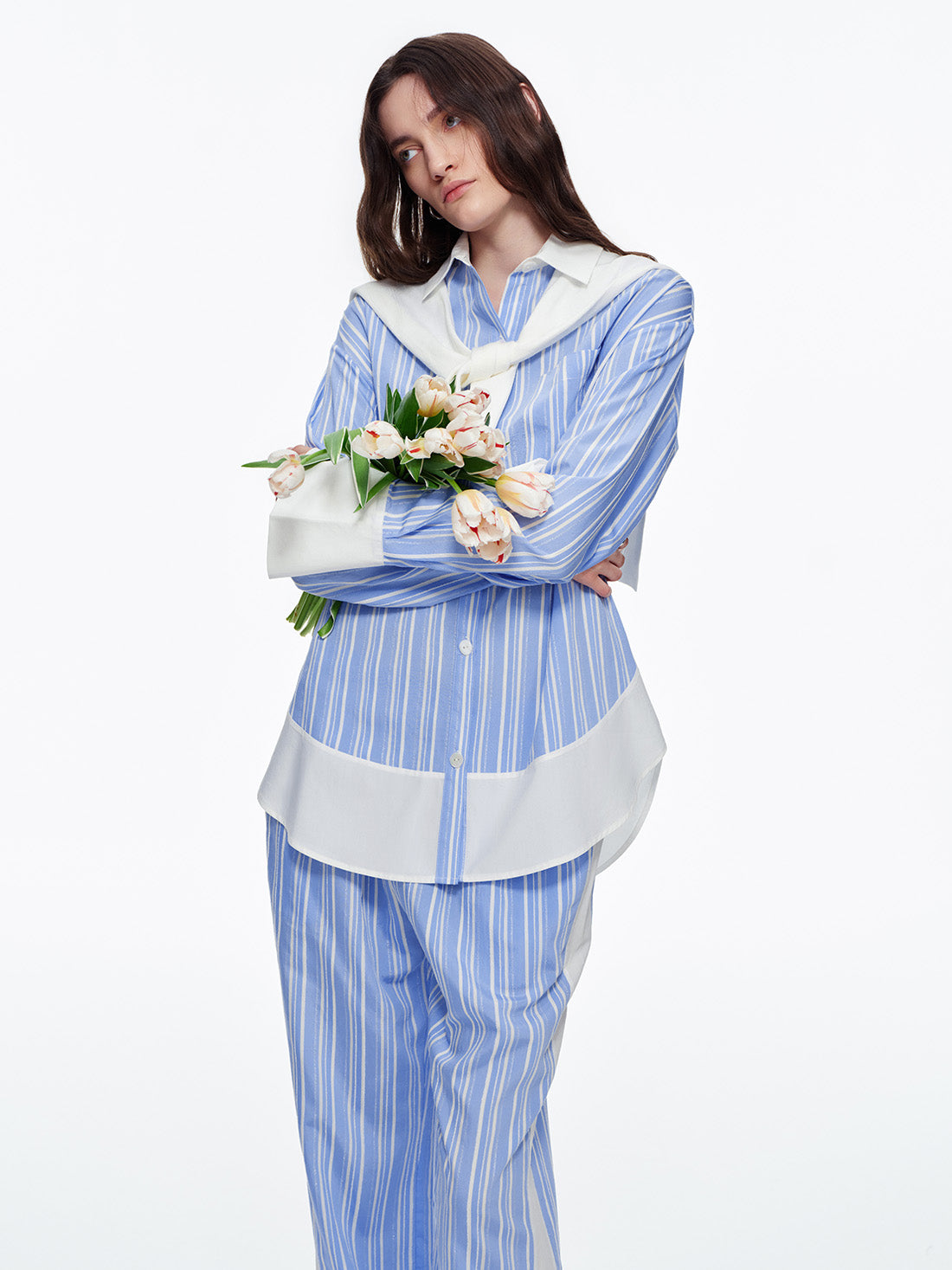 Blue Coastal Stripe Long Pajama Set