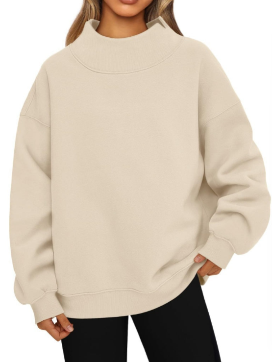 Custom Oversized Mock Neck Top Sweatshirt