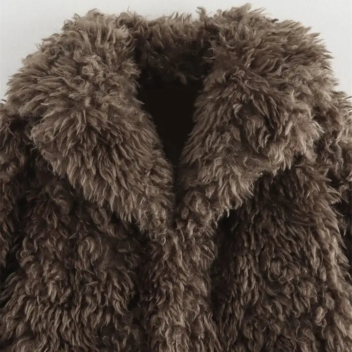 Fluffy Faux Fur Coat