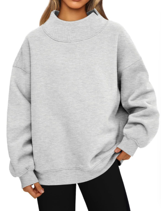 Custom Oversized Mock Neck Top Sweatshirt