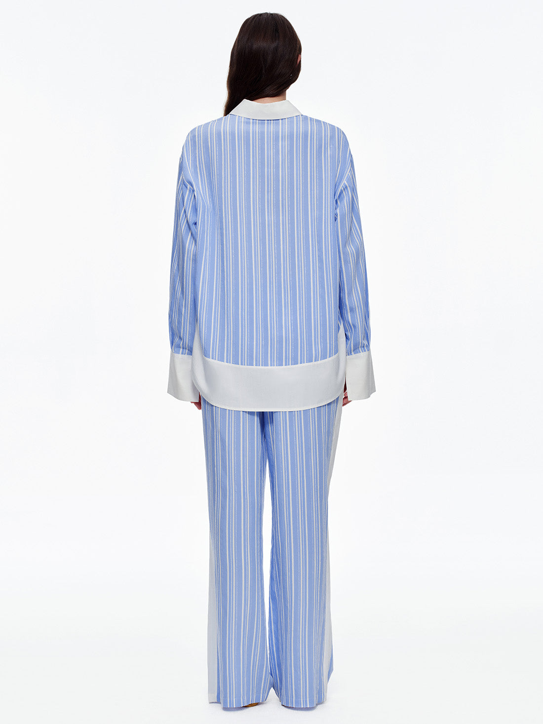 Blue Coastal Stripe Long Pajama Set