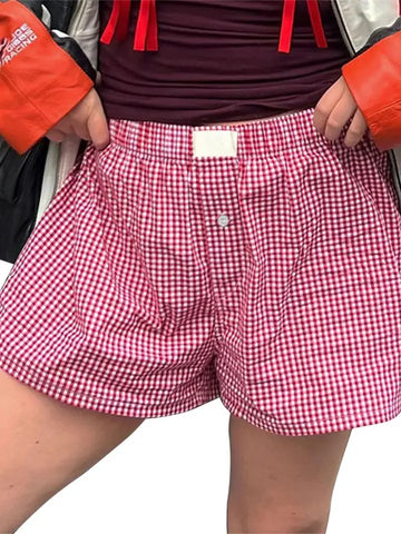 Gingham High-Rise Shorts