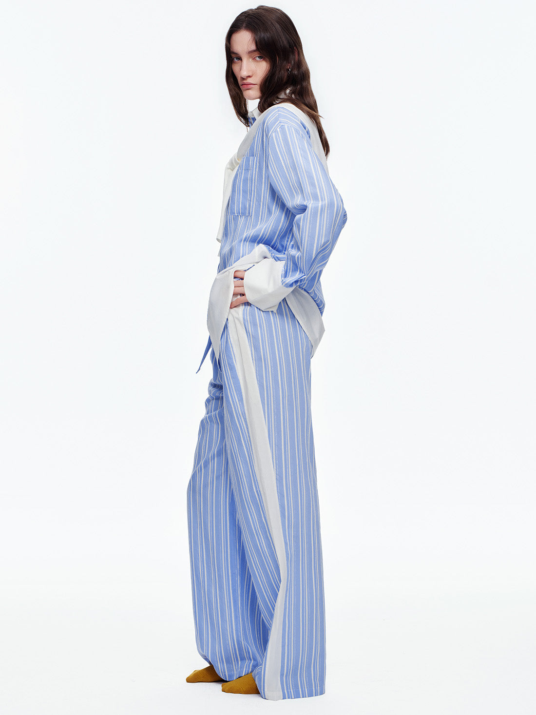 Blue Coastal Stripe Long Pajama Set