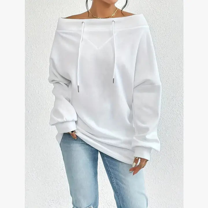 Off-Shoulder Drawstring Top