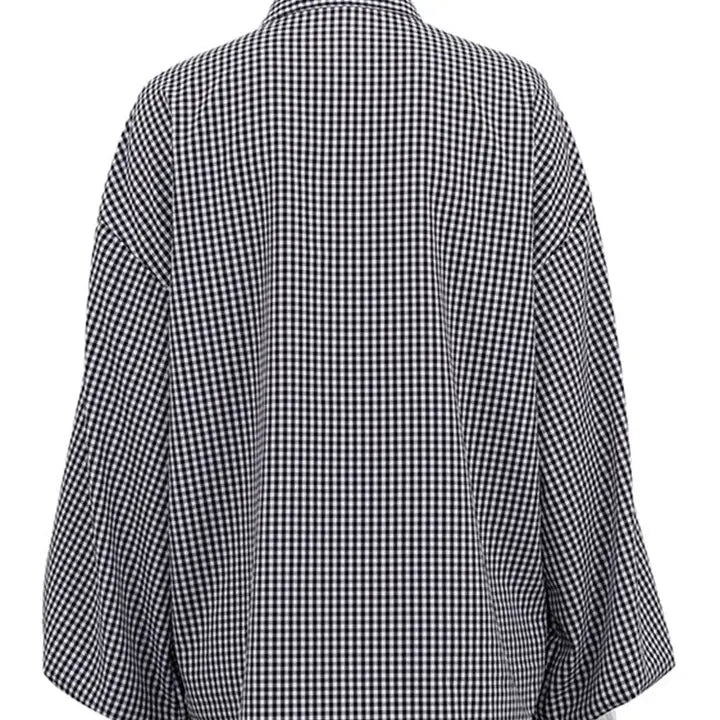 Puff Sleeve Gingham Top