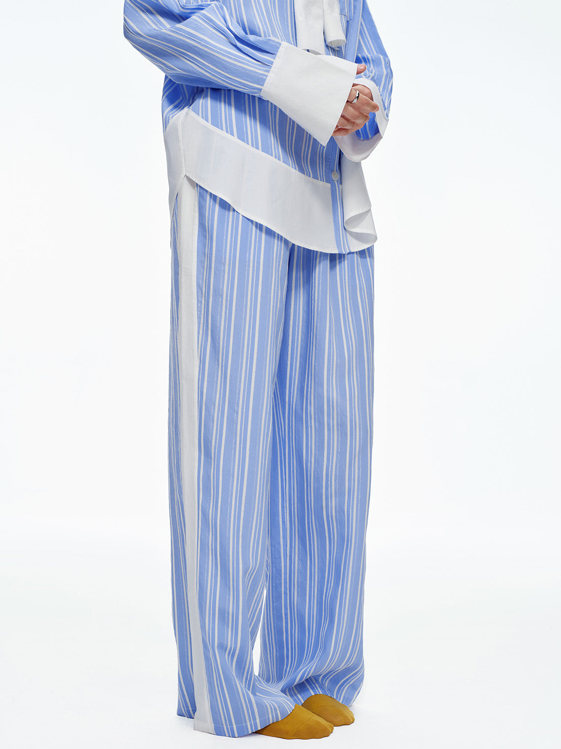 Blue Coastal Stripe Long Pajama Set