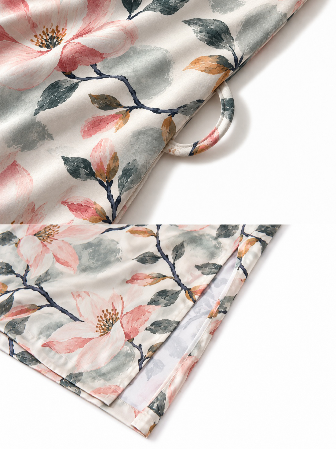 Soft Magnolia Short Robe with Pockets
