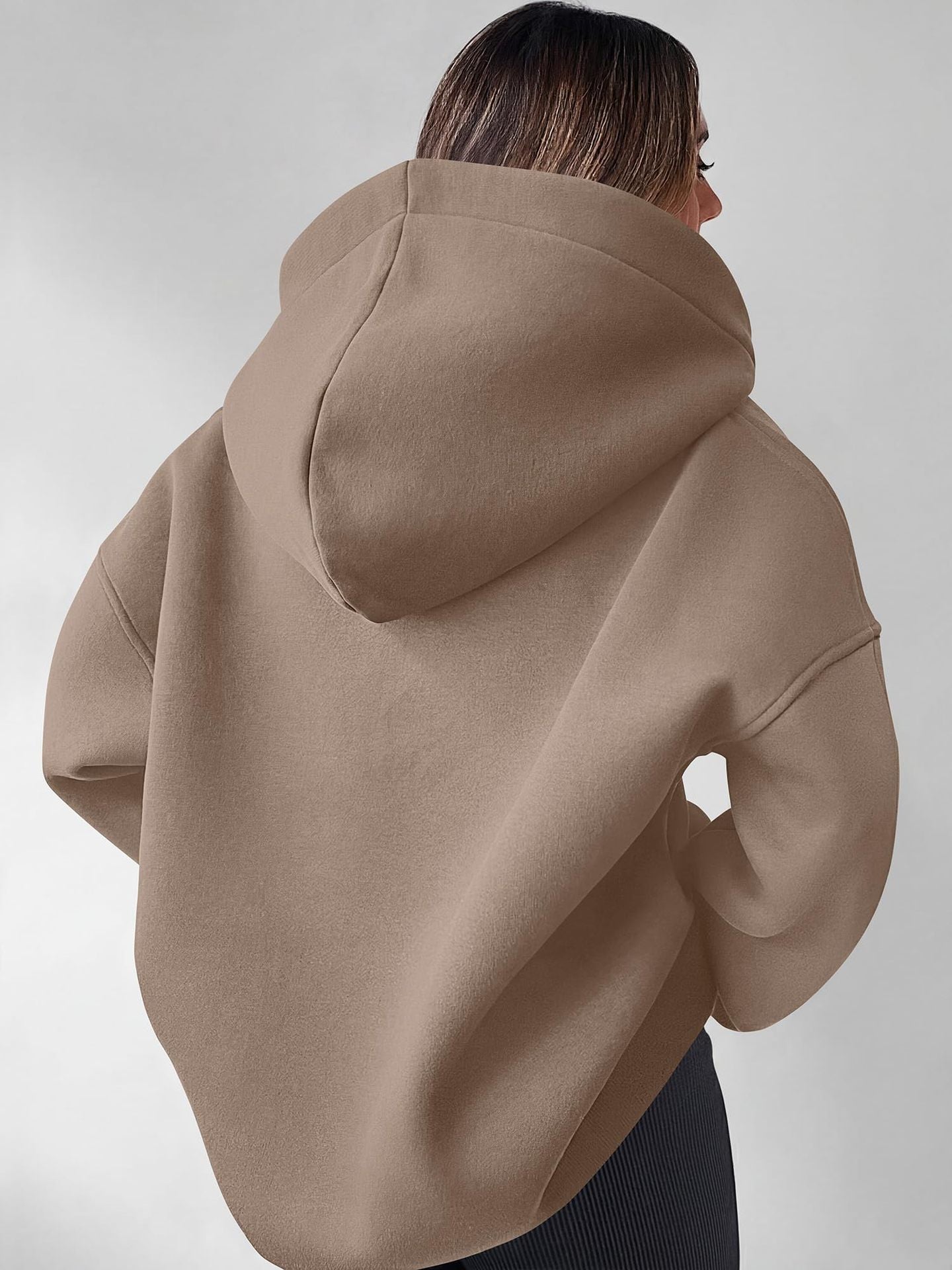 Boutique Half Zip Hooded Tunic Sweatshirt