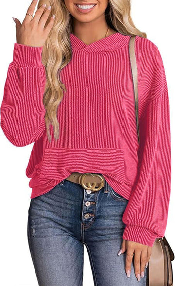 Loose Twisted Hooded Long Sleeve Sweatshirt