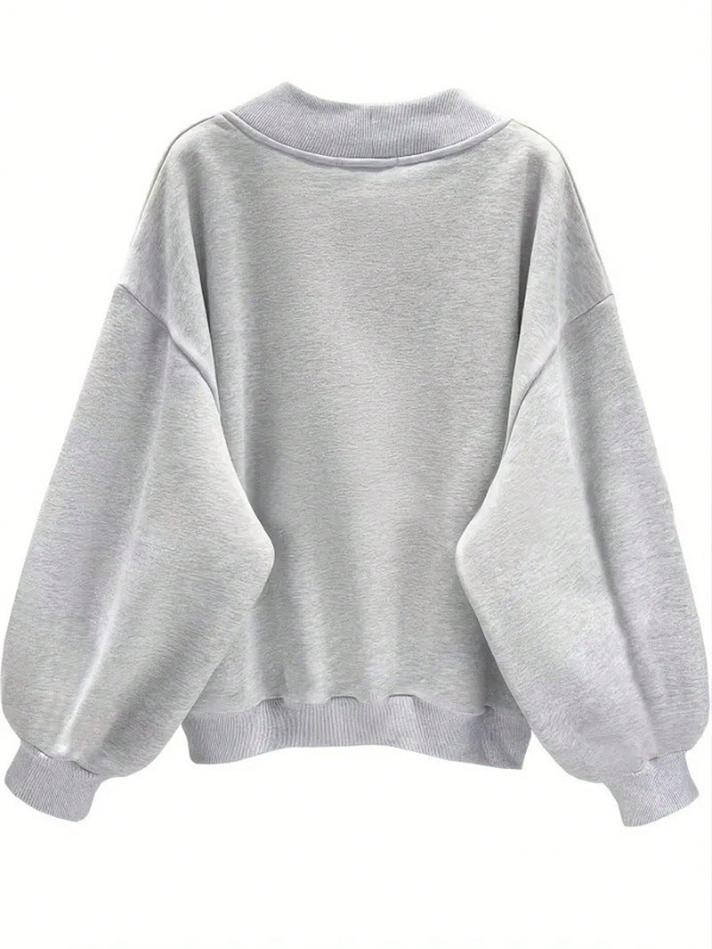 Women's Boutique V-Neck Graphic Drop Shoulder Sweatshirt