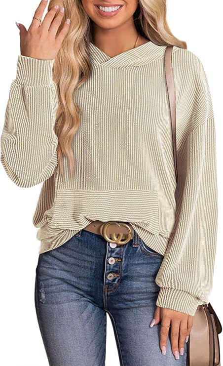 Loose Twisted Hooded Long Sleeve Sweatshirt